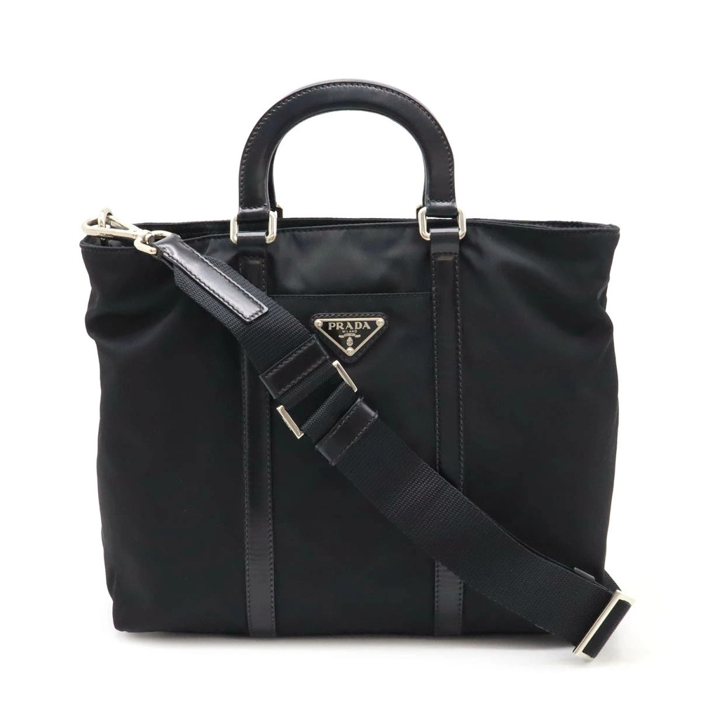 Prada Handbag Tote Bag Crossbody Leather NERO Black